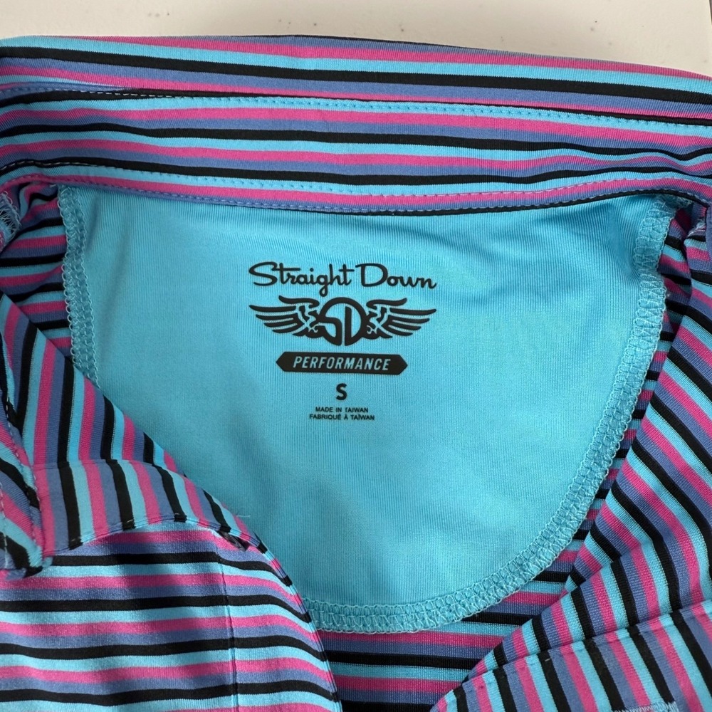 Straight Down Performance Polo Shirt Striped Golf… - image 6